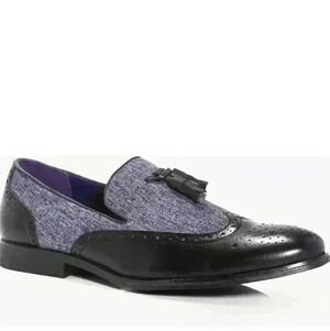 NEW NIB Boohooman Mix Panel Tassel Loafer by Belide, Size 8.5 US / 42 EU